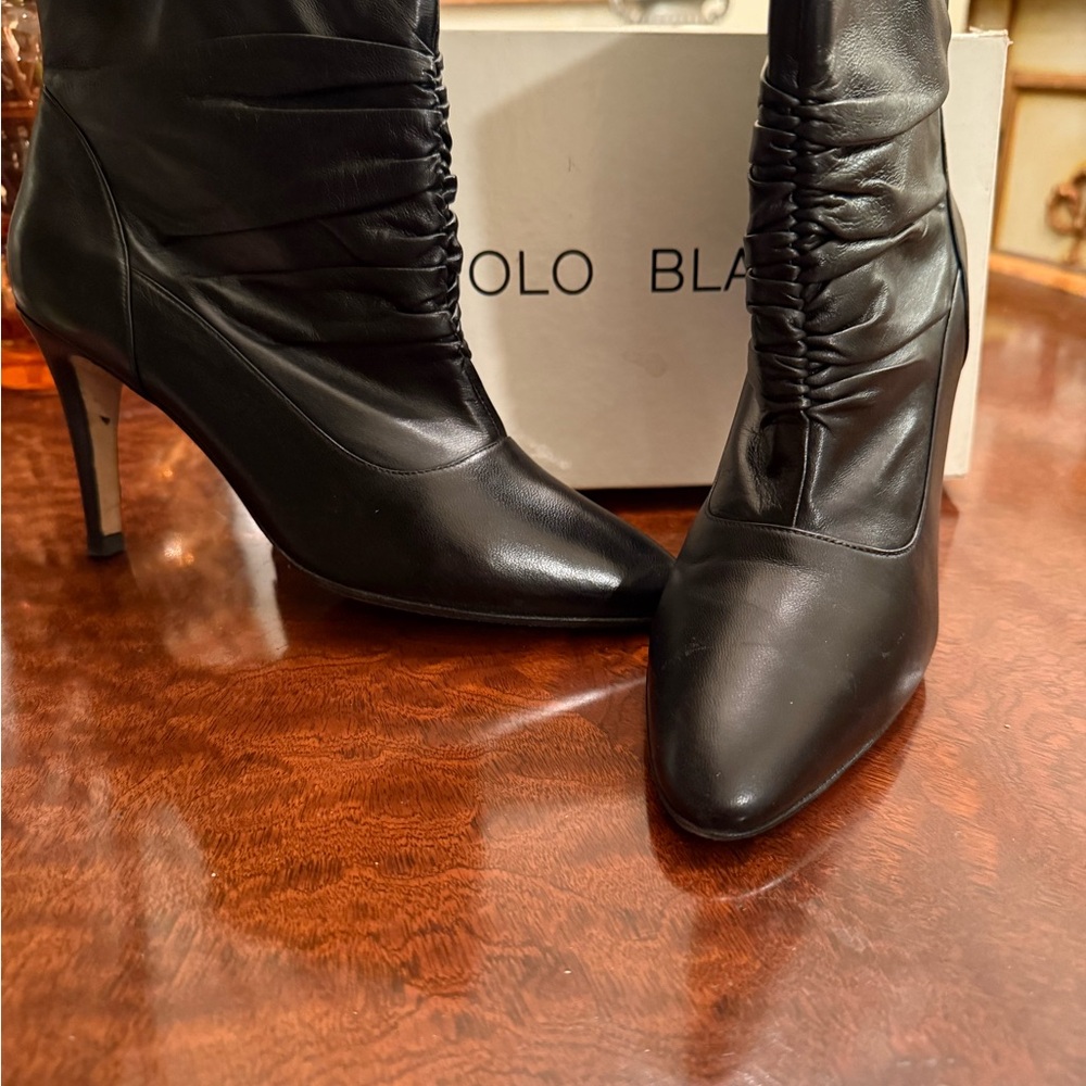Manolo Blahnik Black Heeled Boots